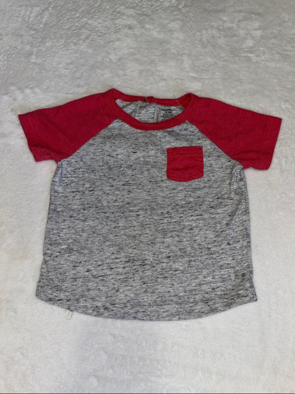 (3 for $10) George Kids Short-Sleeve Raglan Tee with Red Sleeves and Pocket